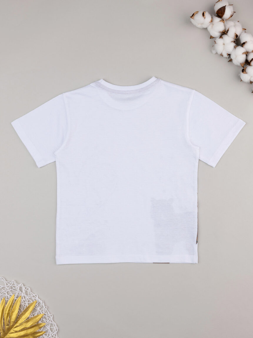 παιδικό t-shirt λευκό/καφέ savana για αγόρι - Prénatal
