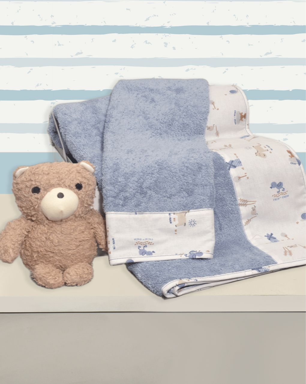 Baby oliver σετ πετσέτες 2 τεμ 100% βαμβάκι σχέδιο 414 ραφ 46-6760/414 - BABY OLIVER