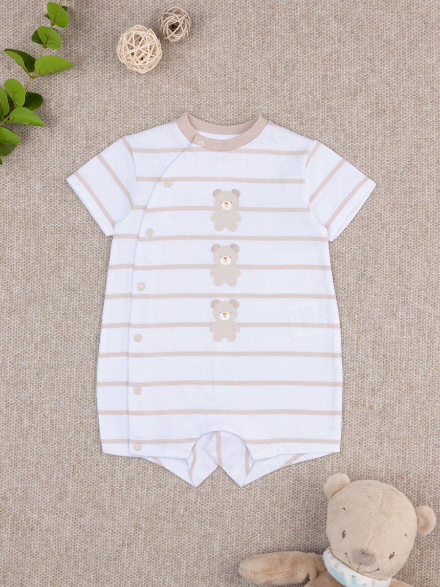 βρεφικό φορμάκι ριγέ καφέ baby smile unisex - Prénatal