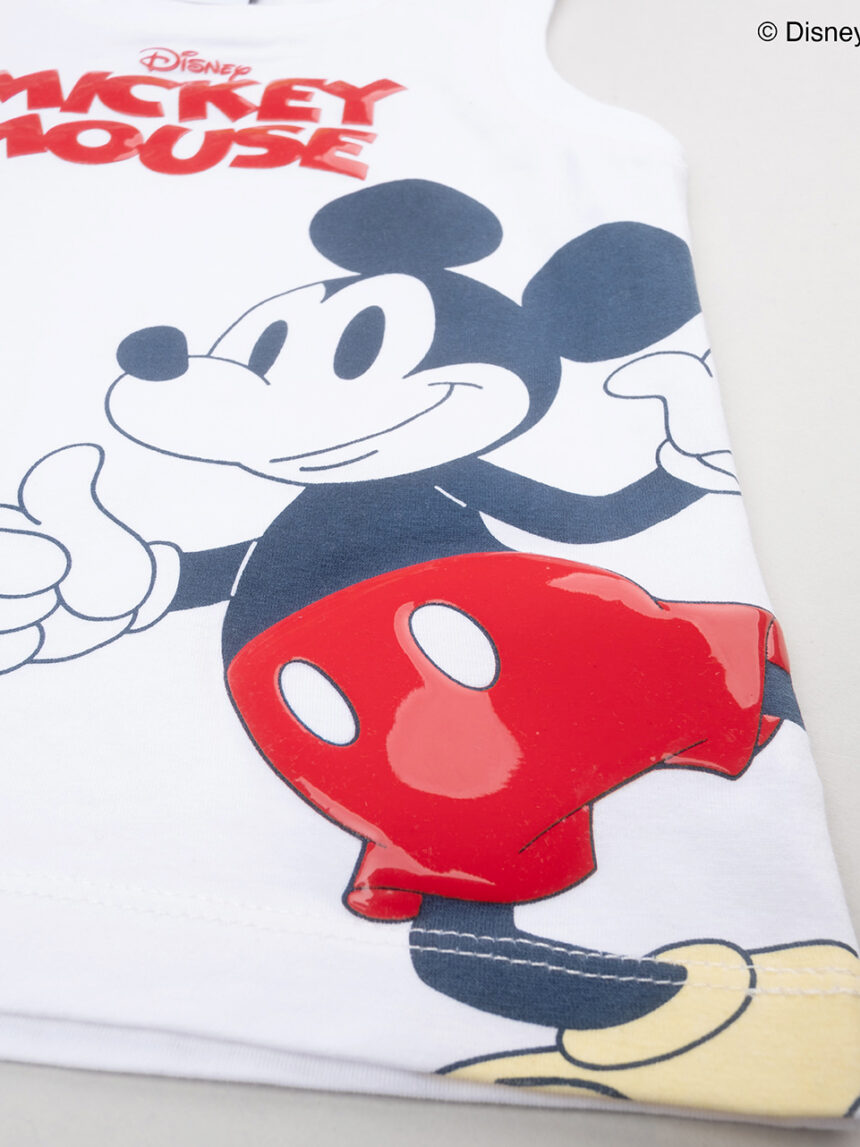 βρεφική αμάνικη μπλούζα λευκή mickey για αγόρι - Prénatal