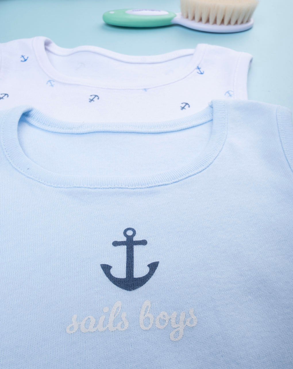 βρεφικά κορμάκια αμάνικα με άγκυρες πακέτο x2 για αγόρι - Prénatal