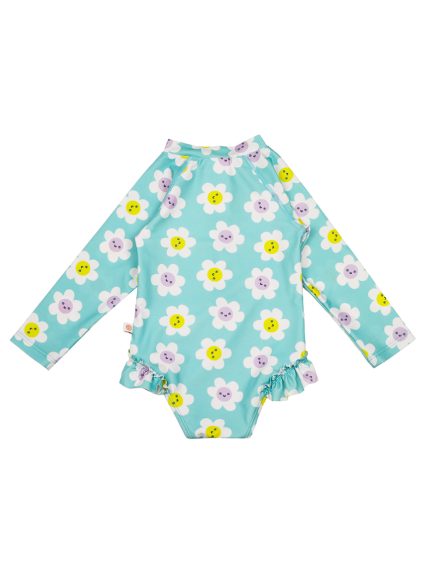 Zoocchini ολόσωμο μαγιό με μανίκια uv daisy 6 μηνών - 4 ετών zoo12601 - Zoocchini