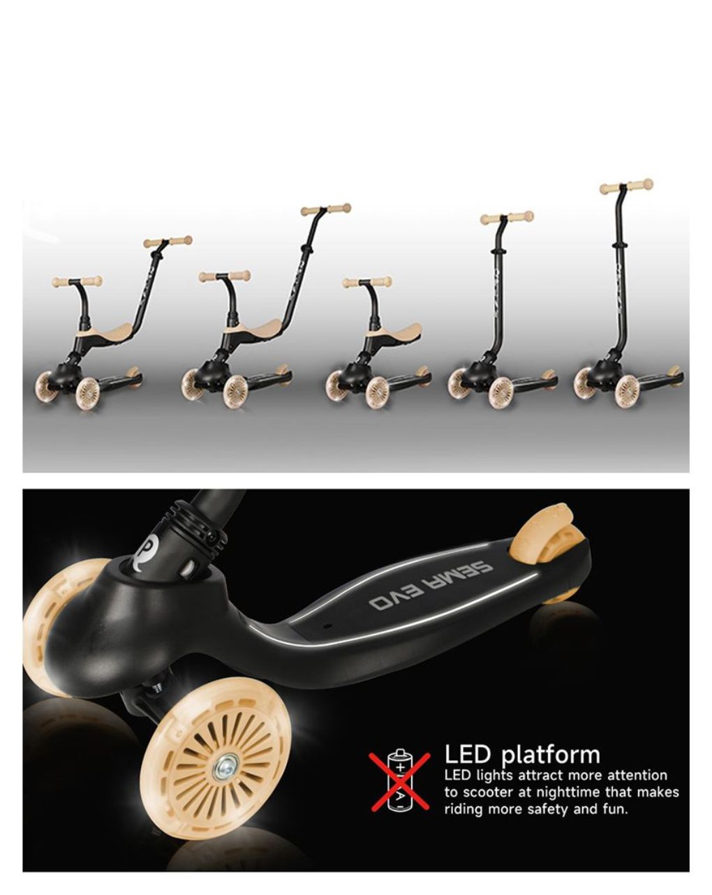 Qplay sema evo 5in1 scooter πατίνι coral pink 01-1212076-02 - QPLAY