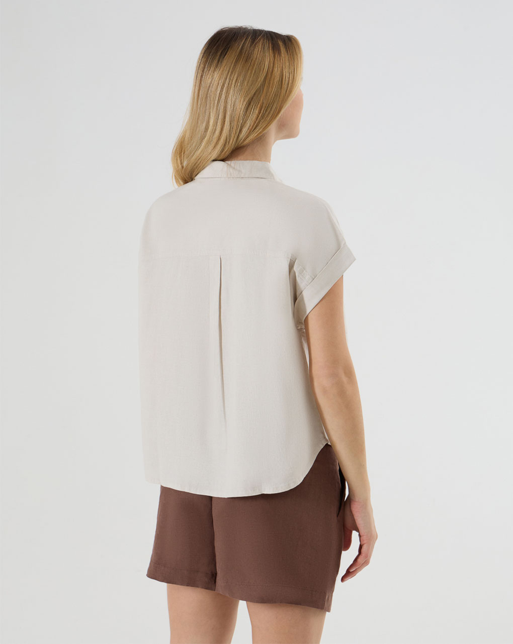 γυναικείο πουκάμισο λινό εγκυμοσύνης/θηλασμού μπεζ - Prénatal