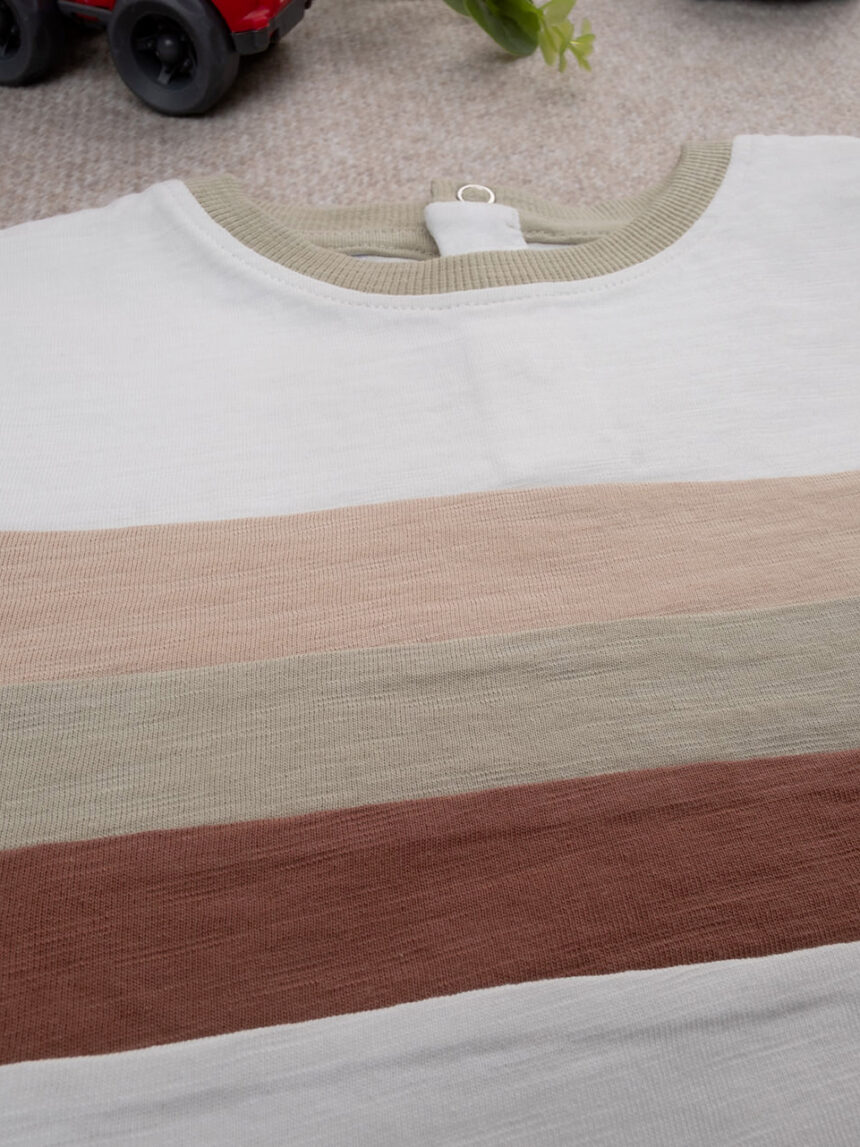 βρεφικό t-shirt λευκό ριγέ για αγόρι - Prénatal