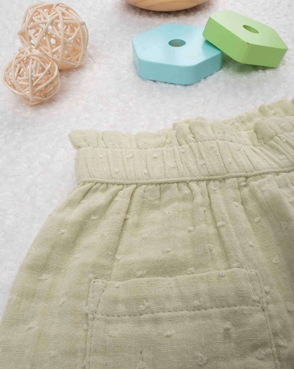 βρεφικό σορτσάκι πράσινο με τσέπες για κορίτσι - Prénatal