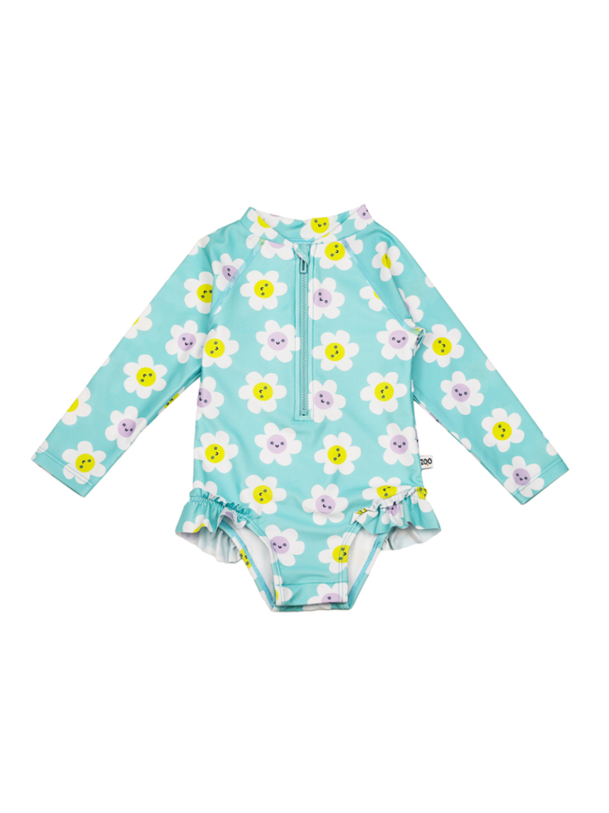 Zoocchini ολόσωμο μαγιό με μανίκια uv daisy 6 μηνών - 4 ετών zoo12601 - Zoocchini