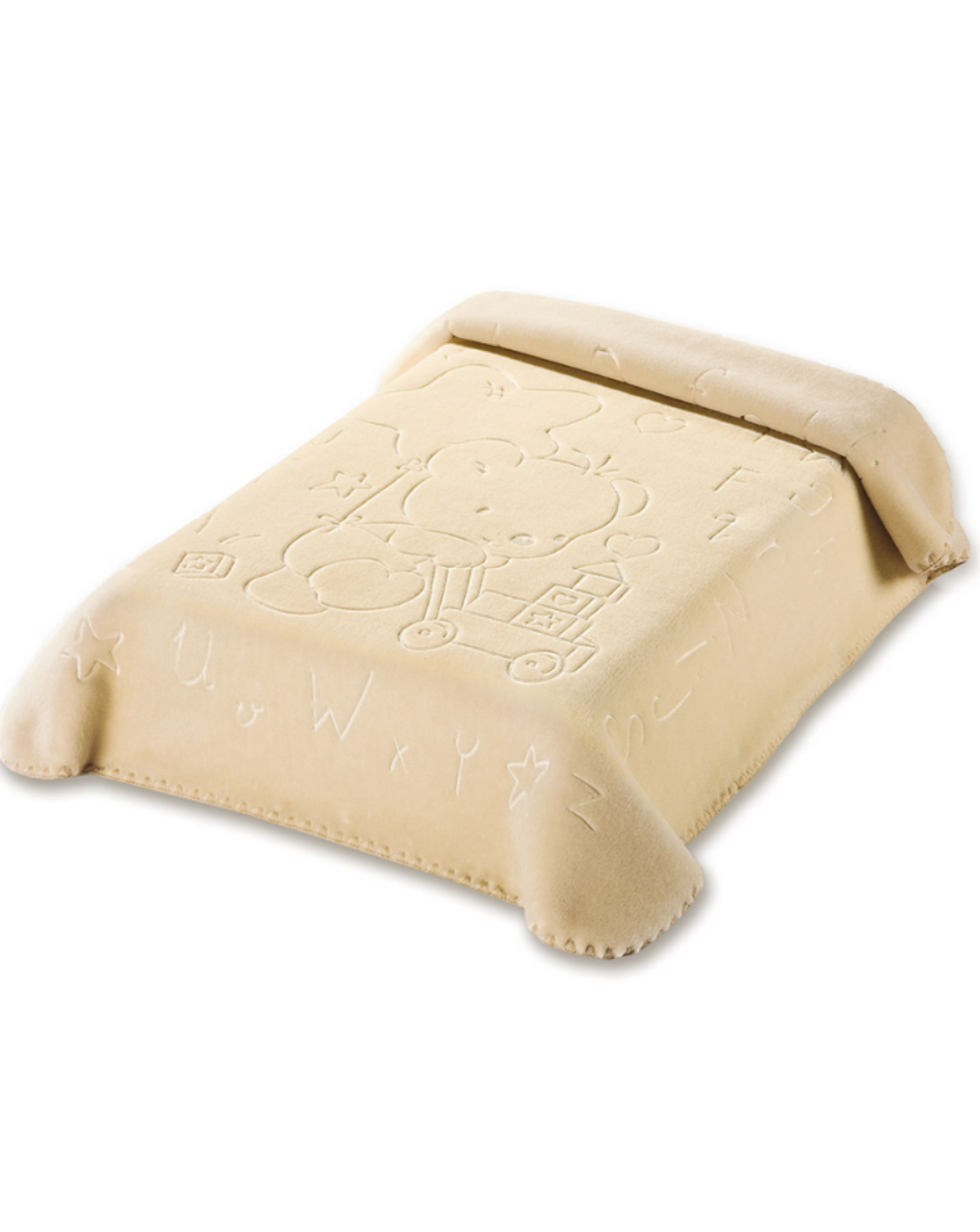 ο κόσμος του μωρού κουβέρτα βελουτέ πολυεστερική 110x140 μπεζ 08553