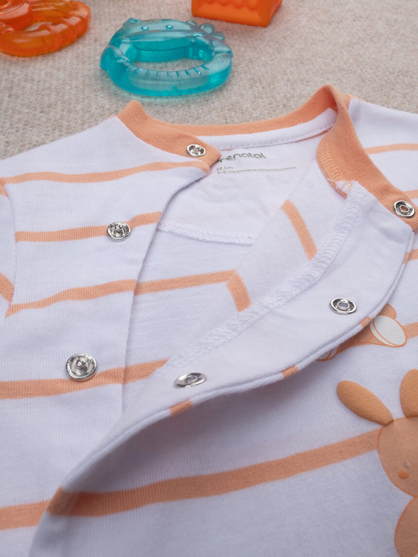 βρεφικό φορμάκι ριγέ πορτοκαλί baby smile unisex - Prénatal