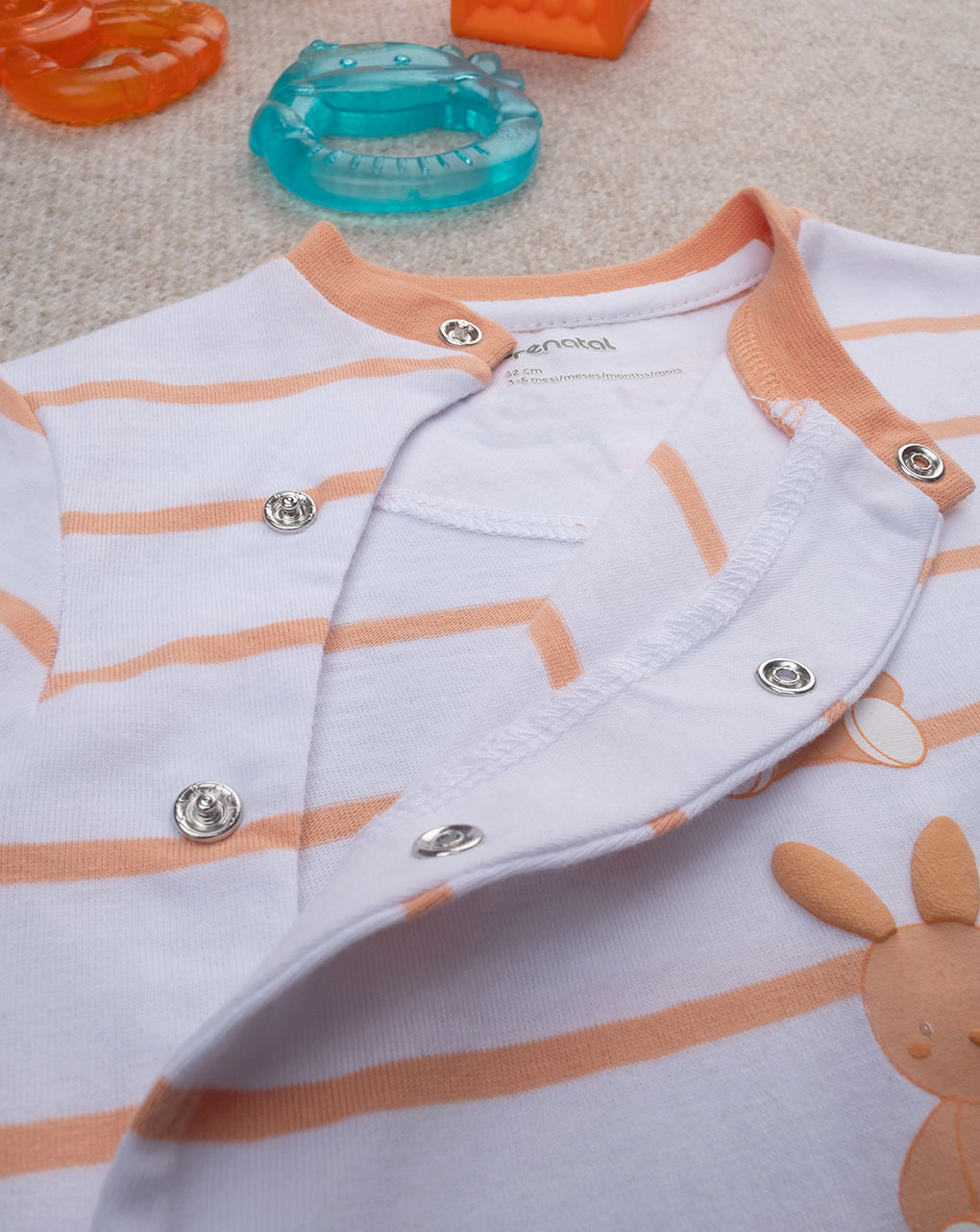 βρεφικό φορμάκι ριγέ πορτοκαλί baby smile unisex - Prénatal