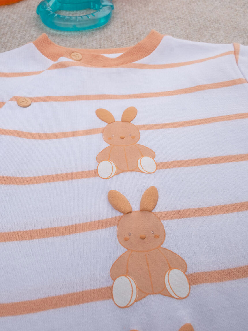 βρεφικό φορμάκι ριγέ πορτοκαλί baby smile unisex - Prénatal