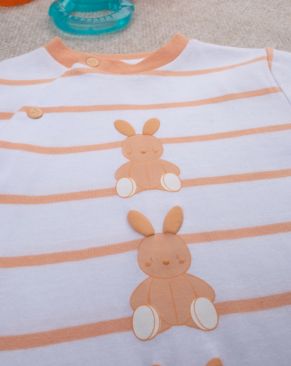 βρεφικό φορμάκι ριγέ πορτοκαλί baby smile unisex - Prénatal