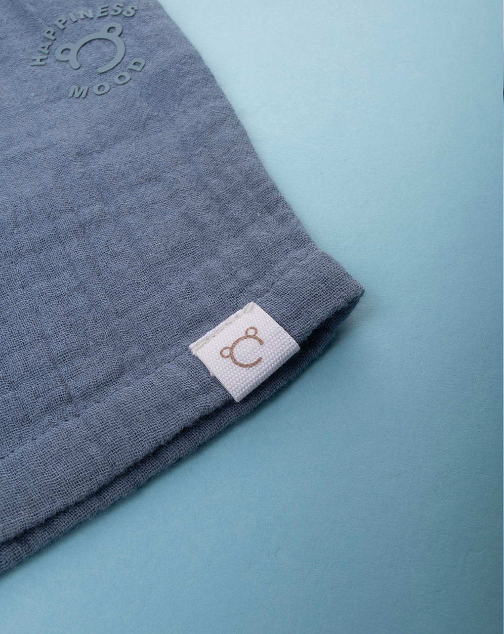 βρεφικό σορτσάκι μουσελίνα μπλε happiness mood για αγόρι - Prénatal