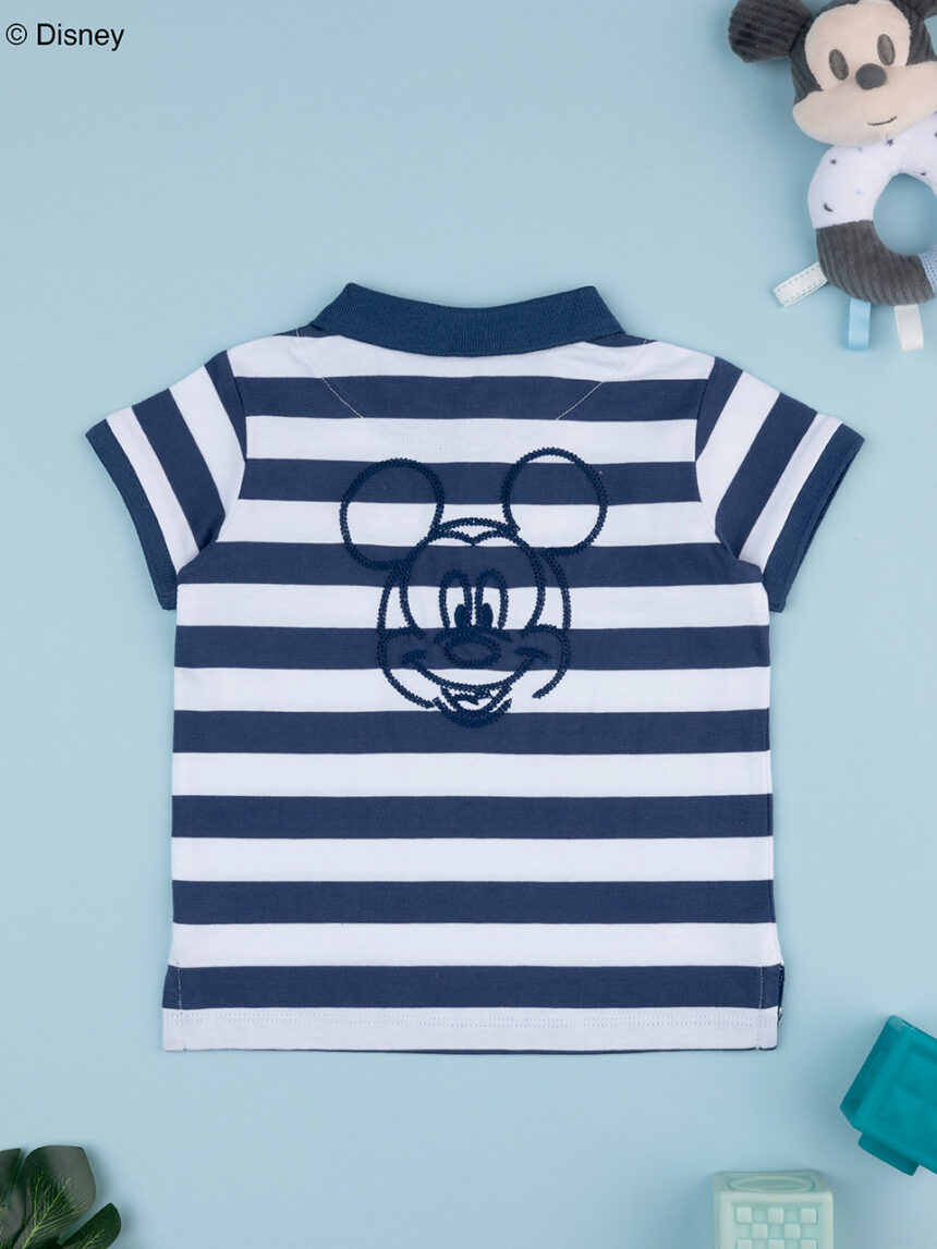 βρεφικό t-shirt πόλο πικέ ριγέ mickey για αγόρι - Prénatal