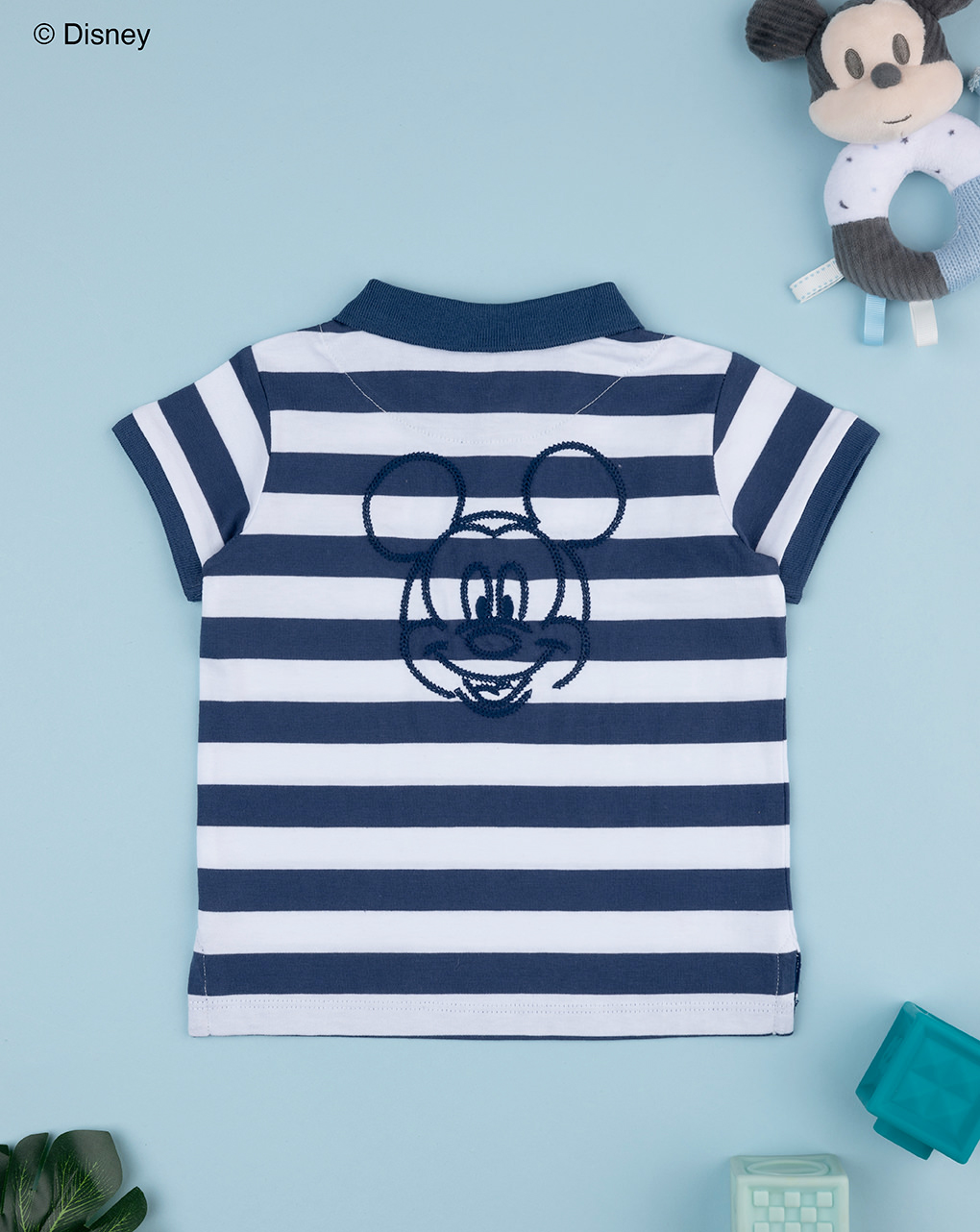 βρεφικό t-shirt πόλο πικέ ριγέ mickey για αγόρι - Prénatal