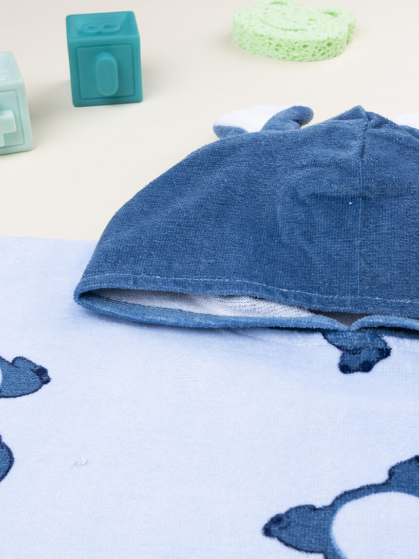 βρεφικό πόντσο θαλάσσης γαλάζιο stitch για αγόρι - Prénatal