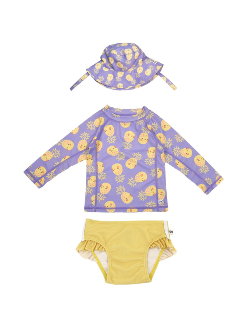 Zoocchini σετ uv μαγιό, bucket καπέλο & μπλούζα pineapple zoo16012 - Zoocchini