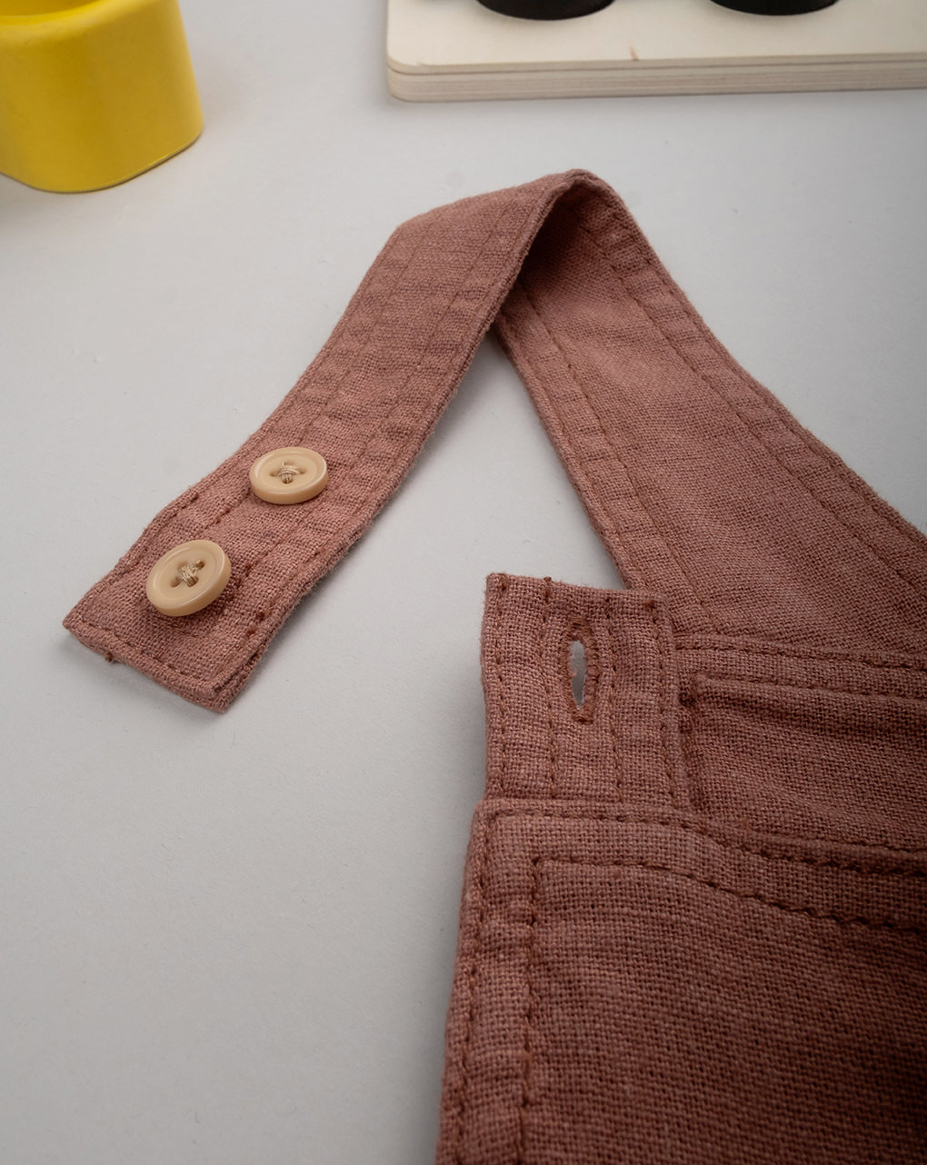 βρεφική σαλοπέτα λινή καφέ savana για αγόρι - Prénatal