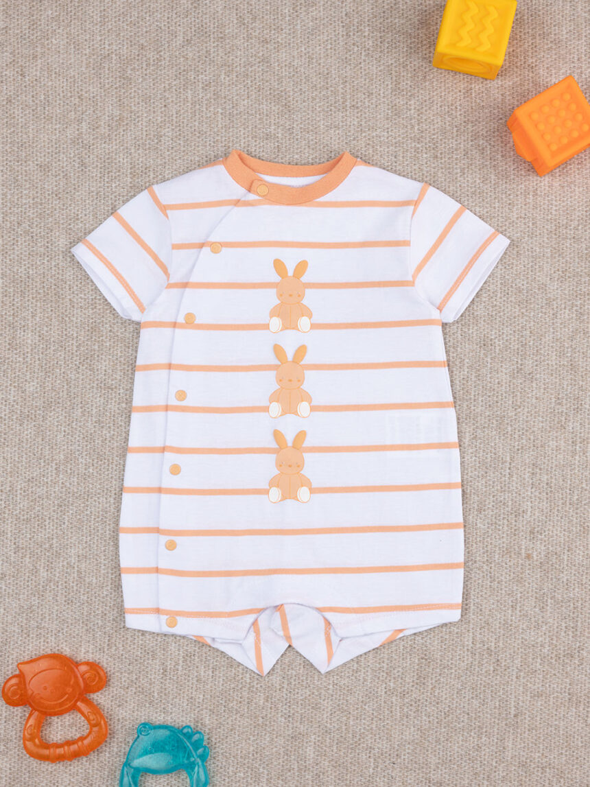 βρεφικό φορμάκι ριγέ πορτοκαλί baby smile unisex - Prénatal