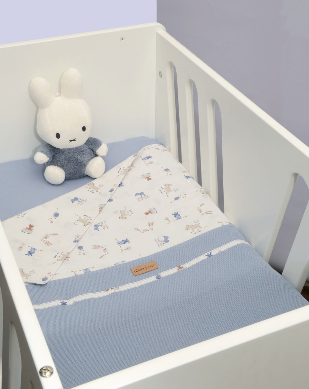 Baby oliver καλοκαιρινή κουβέρτα διπλής όψης 75x95 σχέδιο 414 ραφ 46-6721/414 - BABY OLIVER