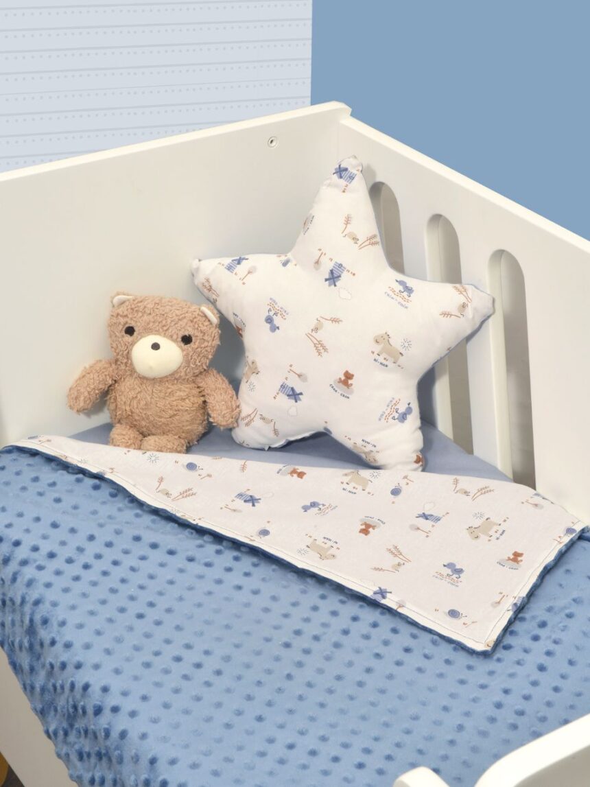 Baby oliver minky κουβέρτα αγκαλιάς διπλής όψης σχέδιο 414 ραφ 75x95 46-6725/414 - BABY OLIVER