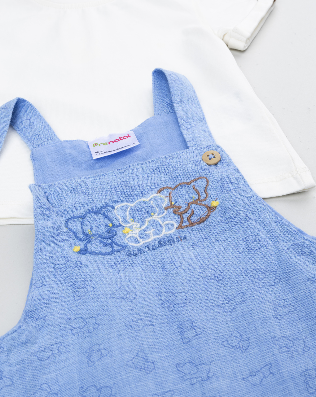 βρεφικό σετ t-shirt και σαλοπέτα με ελεφαντάκια για αγόρι - Prénatal