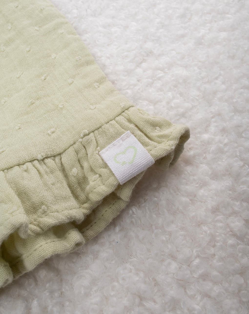 βρεφικό πουκάμισο πράσινο με βολάν για κορίτσι - Prénatal