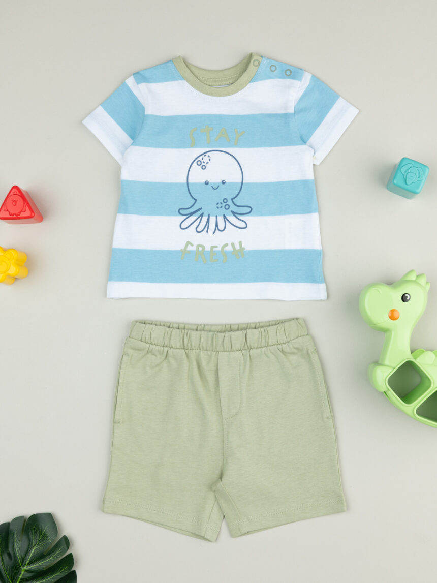 βρεφικό σετ t-shirt και σορτσάκι stay fresh για αγόρι - Prénatal
