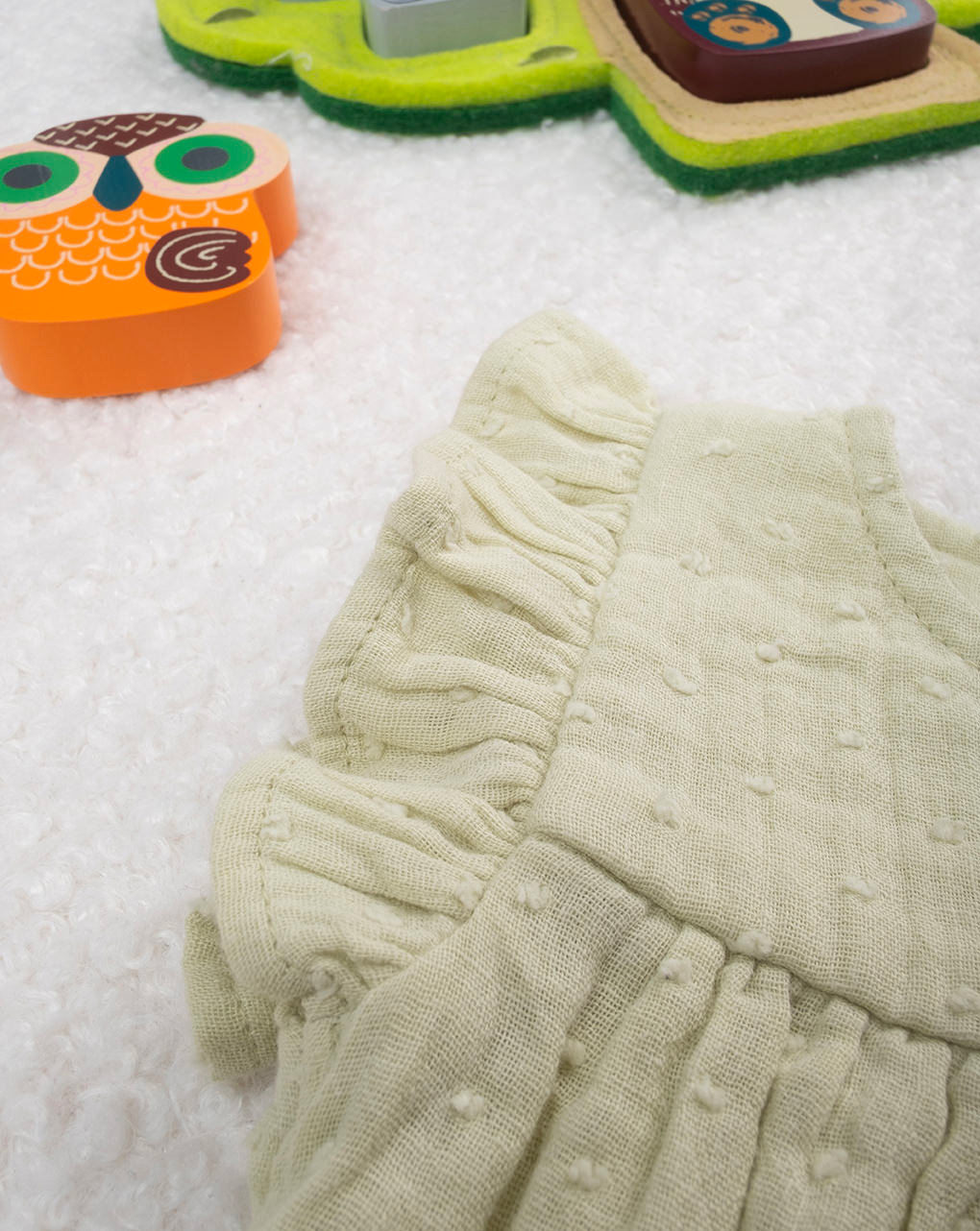 βρεφικό πουκάμισο πράσινο με βολάν για κορίτσι - Prénatal