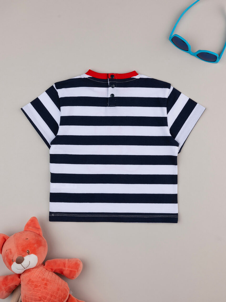 βρεφικό t-shirt ριγέ teddy για αγόρι - Prénatal