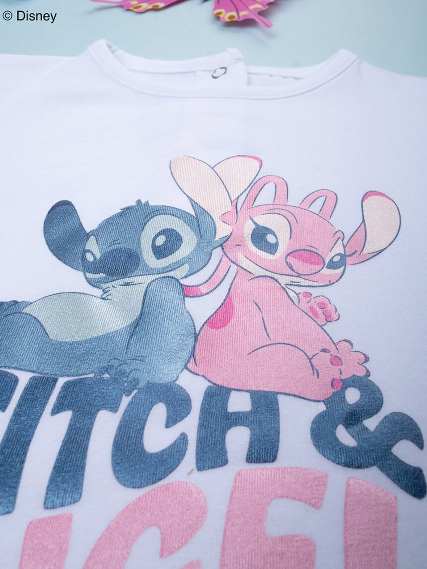 βρεφικό t-shirt λευκό stitch & angel για κορίτσι - Prénatal