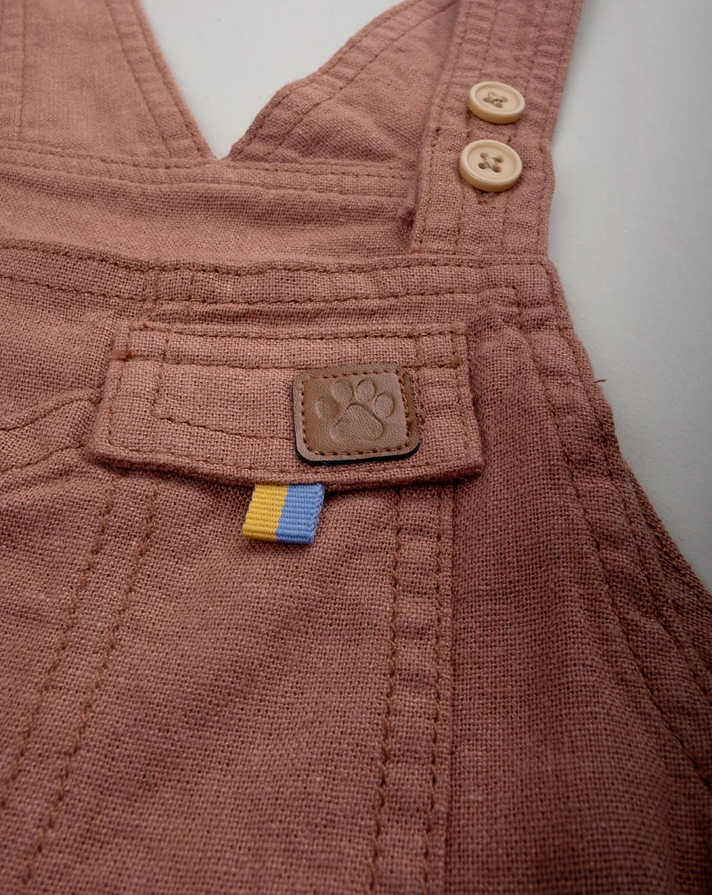 βρεφική σαλοπέτα λινή καφέ savana για αγόρι - Prénatal