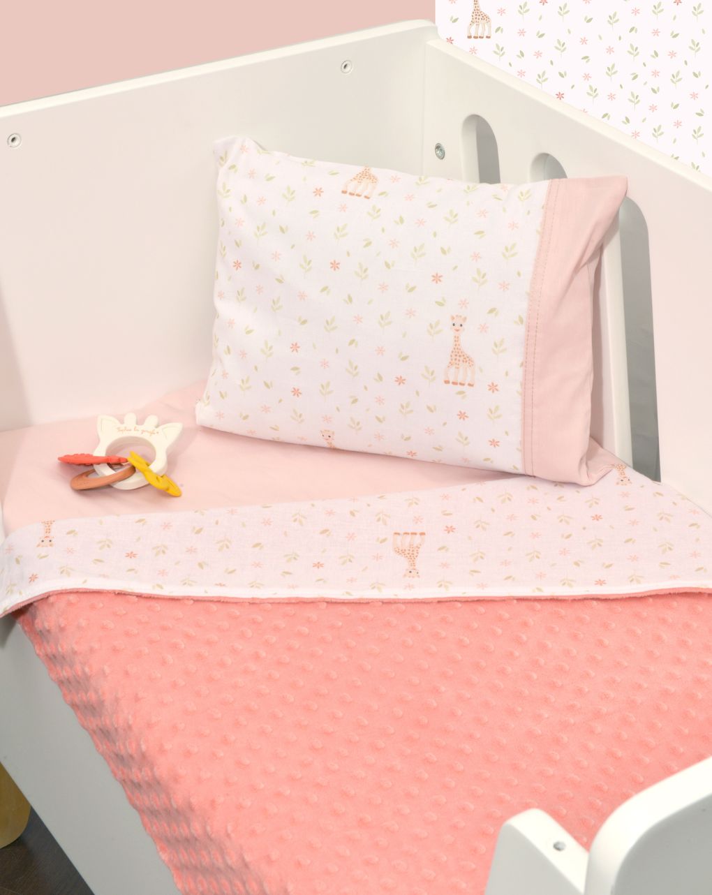 Sophie la girafe κουβέρτα λίκνου διπλής όψης minky σχέδιο 502 46-6725/502