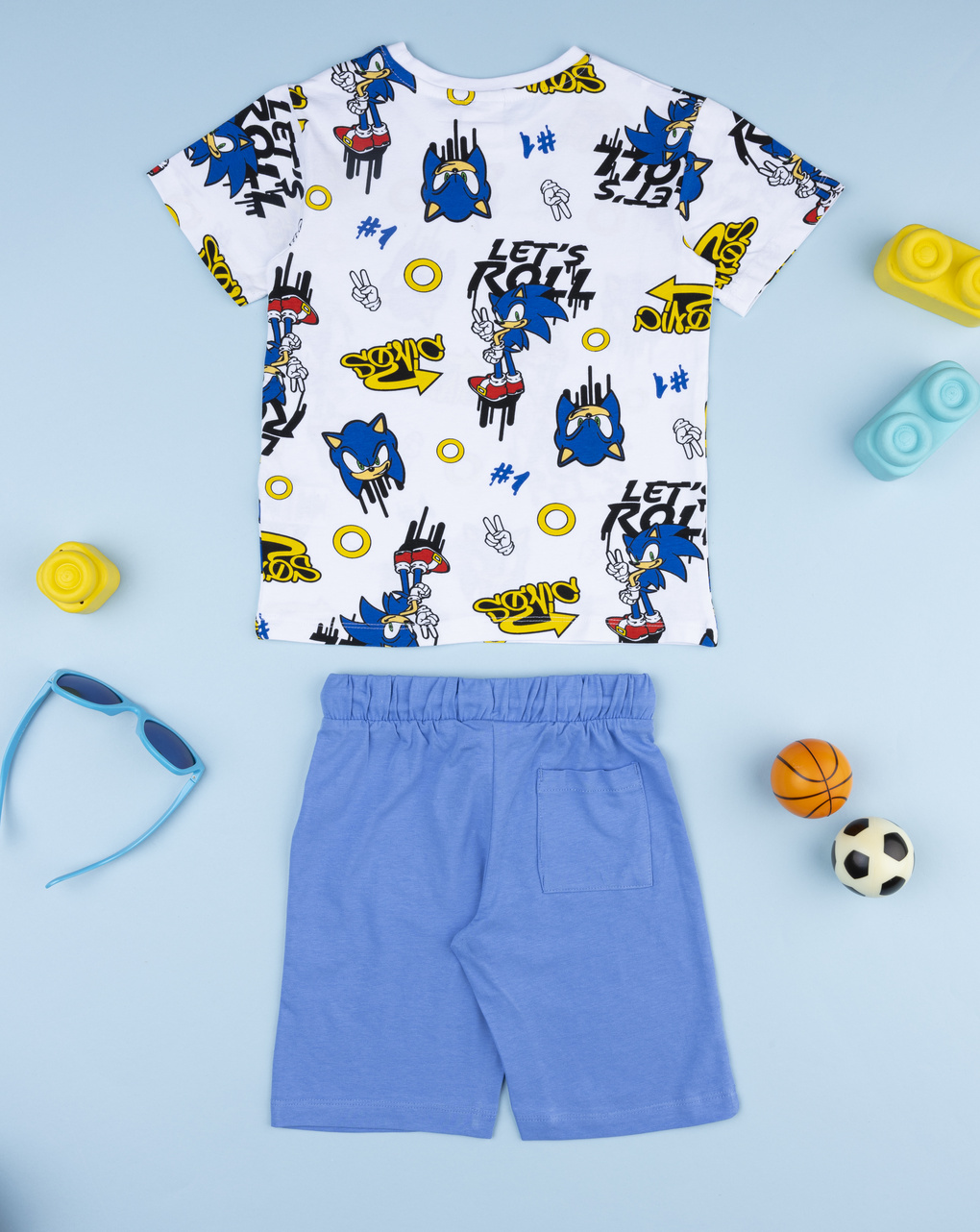 παιδικό σετ t-shirt και σορτσάκι sonic για αγόρι - Prénatal