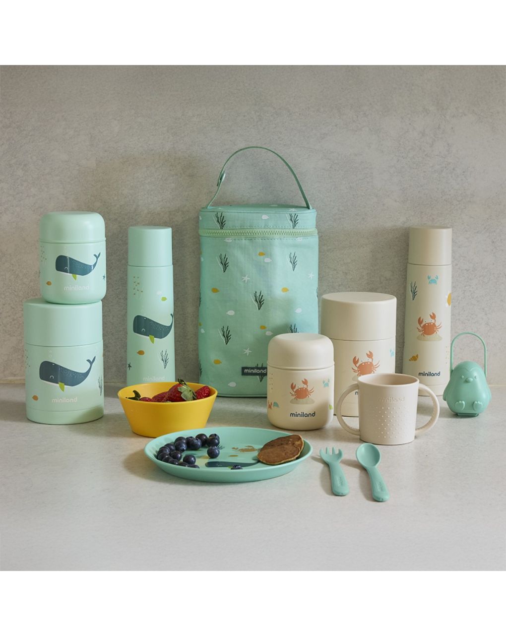 Miniland mini θερμός φαγητού 280ml ocean crab ml89643 - Miniland