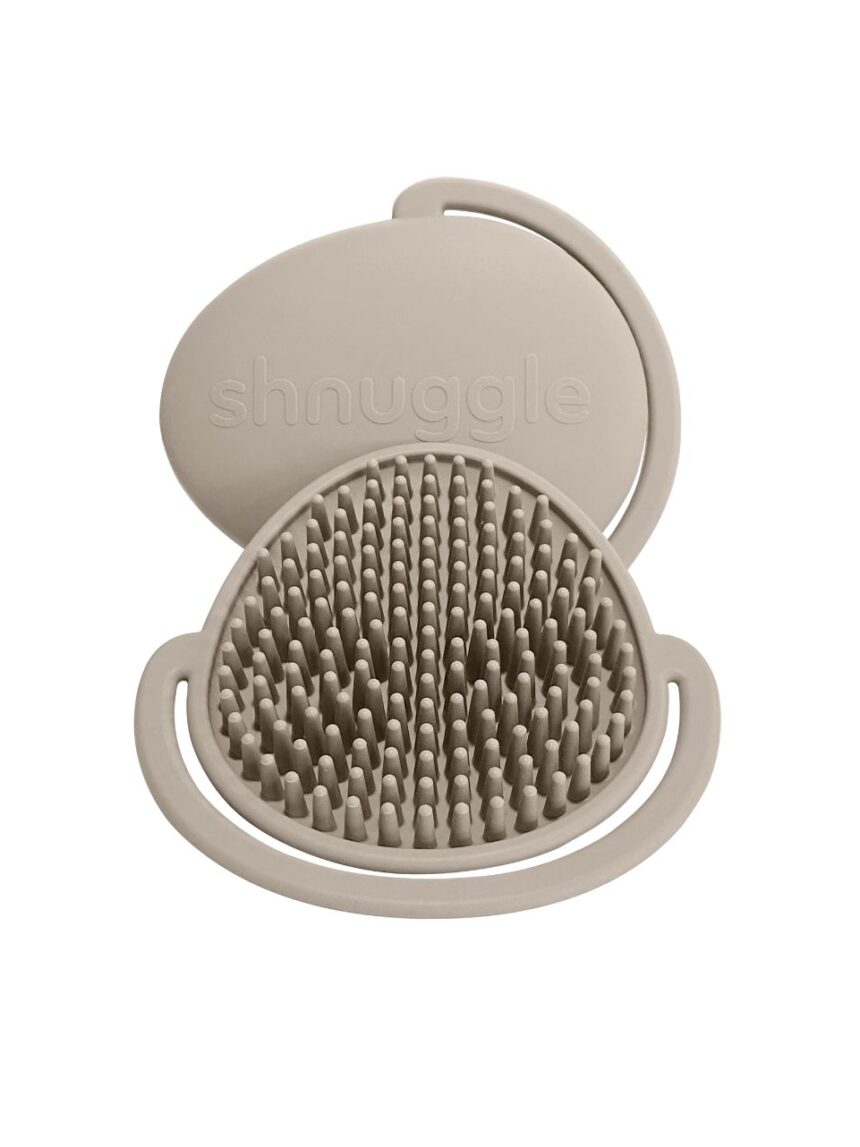 Shnuggle βρεφική βούρτσα μπάνιου σιλικόνης taupe - SHNUGGLE