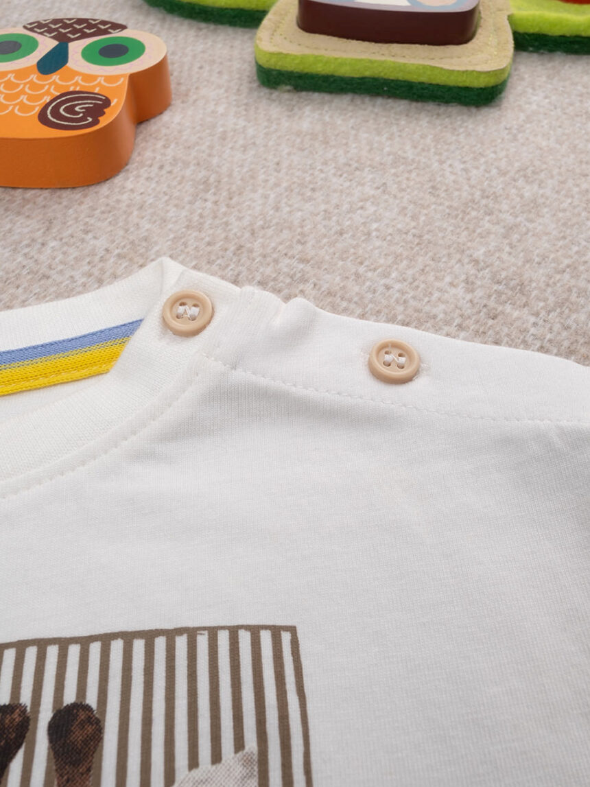 βρεφικό t-shirt λευκό safari για αγόρι - Prénatal