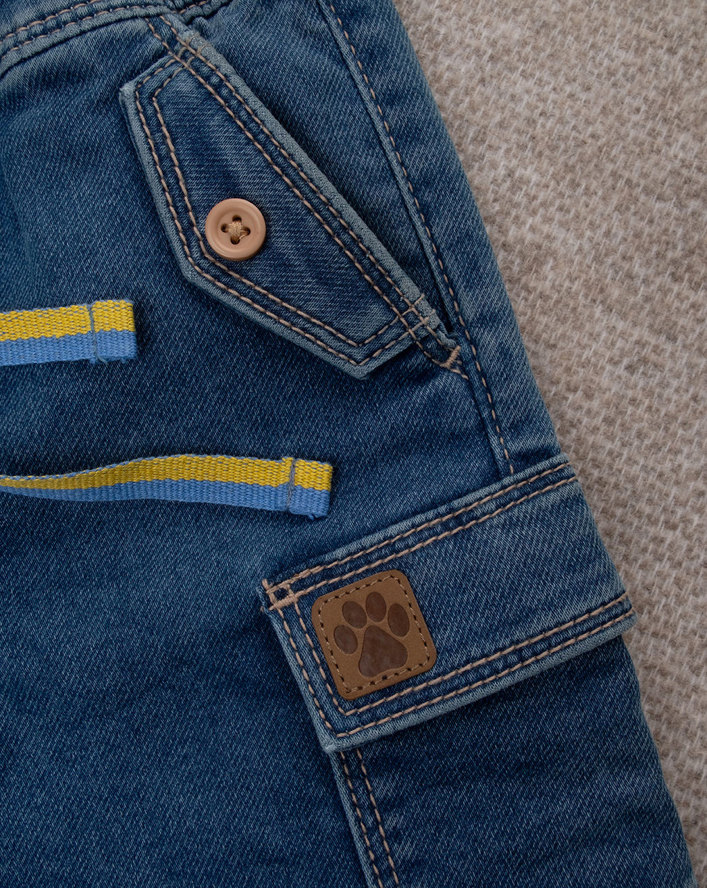 βρεφική τζιν βερμούδα με ελέφαντα για αγόρι - Prénatal