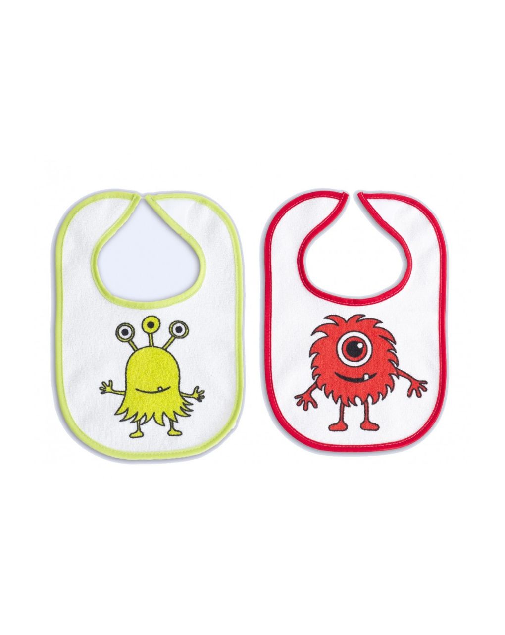 X-treme baby σετ 2 σαλιάρες πετσετέ αδιάβροχες με velcro red/green xt3429b - X-TREME BABY