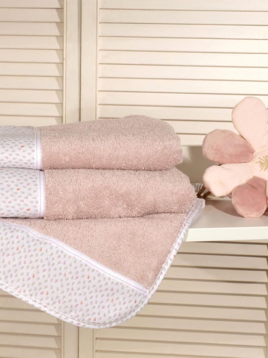 Baby oliver σετ πετσέτες 2 τεμ 100% βαμβάκι σχέδιο 402-1 ροζ 46-6760/402-1 - BABY OLIVER