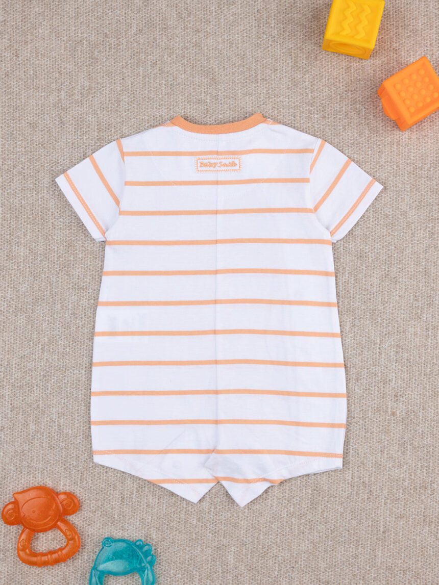βρεφικό φορμάκι ριγέ πορτοκαλί baby smile unisex - Prénatal