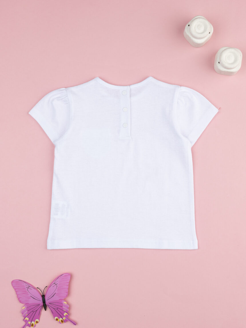 βρεφικό t-shirt λευκό με τσέπη για κορίτσι - Prénatal