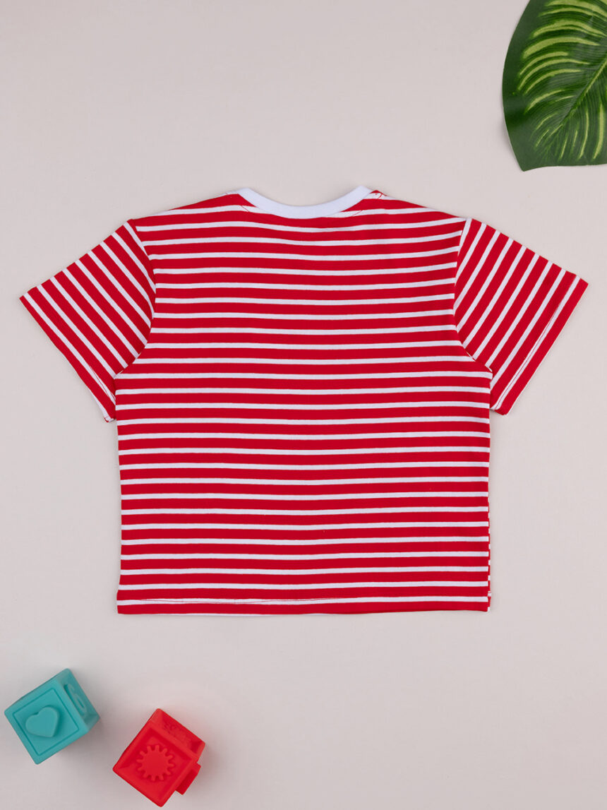 βρεφικό t-shirt ριγέ κόκκινο sailing away για αγόρι - Prénatal