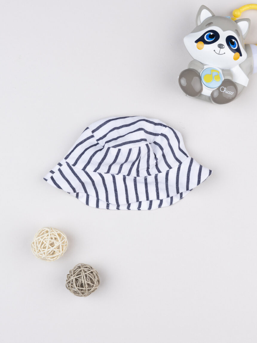 βρεφικό καπέλο λινό ριγέ μπλε/λευκό για κορίτσι - Prénatal