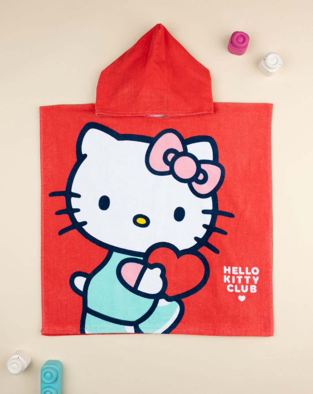 βρεφικό πόντσο θαλάσσης κοραλί hello kitty για κορίτσι