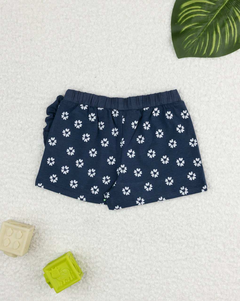 βρεφικό σορτσάκι μπλε με λουλούδια για κορίτσι - Prénatal
