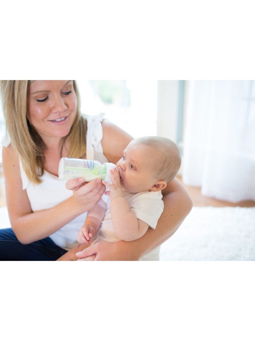 Dr. brown's options+ πλαστικό μπιμπερό natural flow με θηλή σιλικόνης + στενό λαιμό 120ml 112.70.1hc.195 - Dr Browns