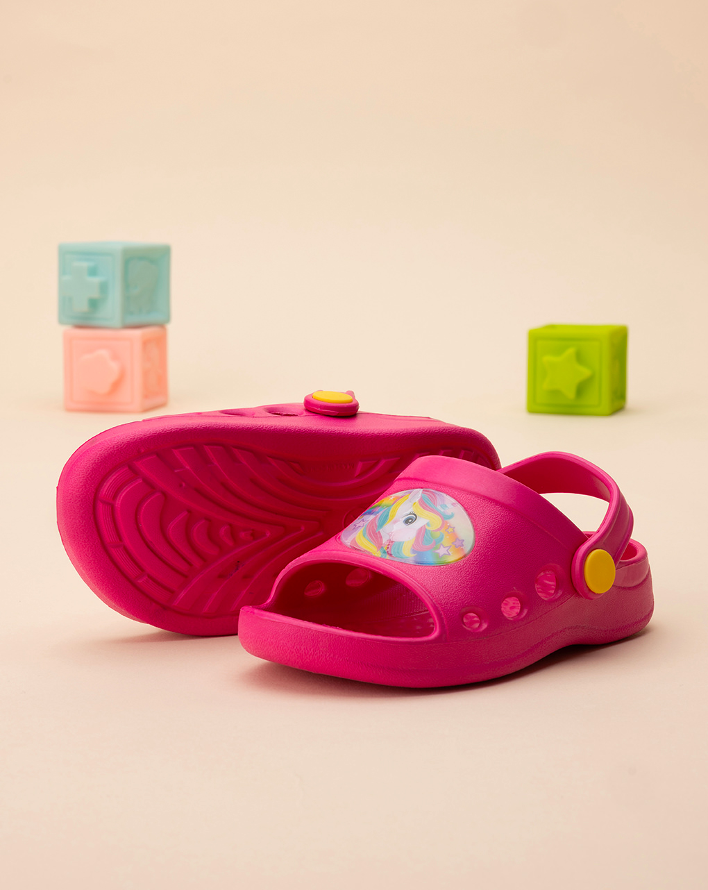 σαμπό θαλάσσης ανοιχτά φούξια με μονόκερο για κορίτσι - SILVER