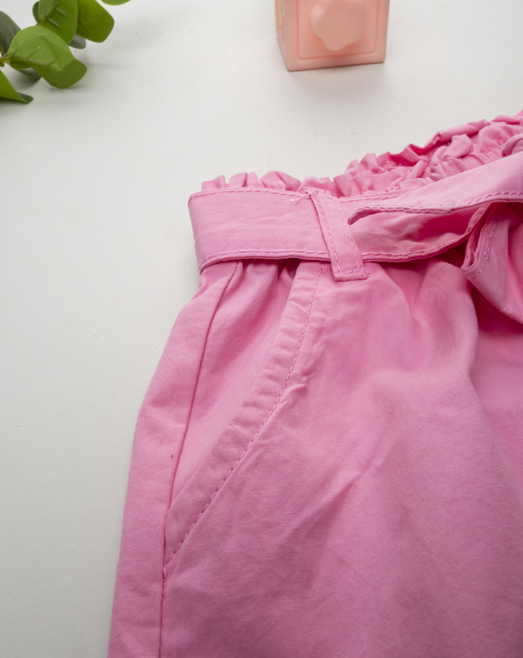 παιδικό σορτσάκι ροζ με ζώνη για κορίτσι - Prénatal