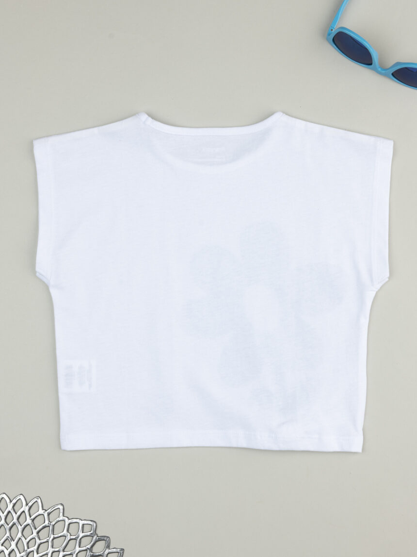 παιδικό t-shirt λευκό με λουλούδι για κορίτσι - Prénatal